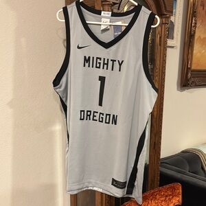 Nike Mighty 1 Oregon Gray Basketball Jersey